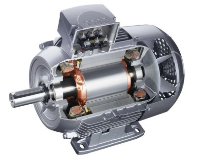 Siemens copper-rotor motor cutaway